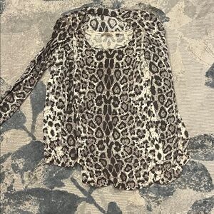 Addiction Leopard Print Blouse in Brown and Cream